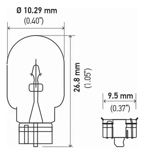 Lâmpada pingo d'água - Hella 2821 W2.1x9.5d 12V 3W – ( unidade )