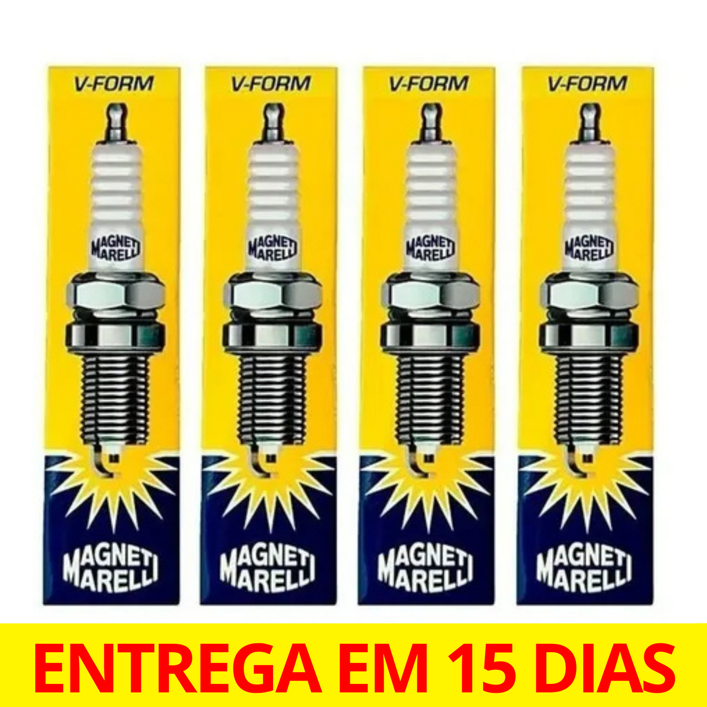 Jogo de 4 Velas de Ignição Magneti Marelli V-Form – Carros 1.0 / 1.4