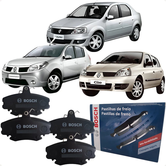 Pastilhas Freio Dianteiro Renault Clio Logan Sandero Bosch - - Todos Os Modelos
