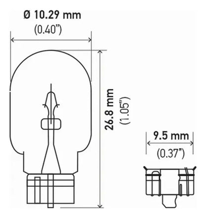 Lâmpada pingo d'água - Hella 2821 W2.1x9.5d 12V 3W – ( unidade )